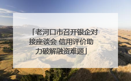 老河口市召开银企对接座谈会 信用评价助力破解融资难题