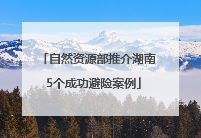 自然资源部推介湖南5个成功避险案例