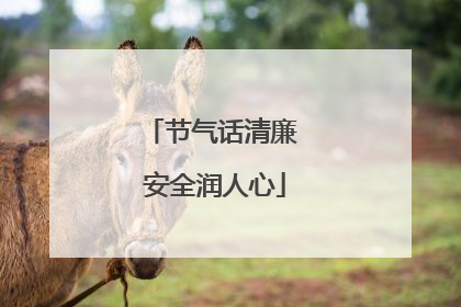 节气话清廉 安全润人心