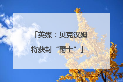 英媒：贝克汉姆将获封“爵士”