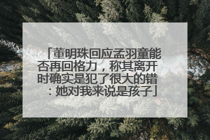 董明珠回应孟羽童能否再回格力，称其离开时确实是犯了很大的错：她对我来说是孩子