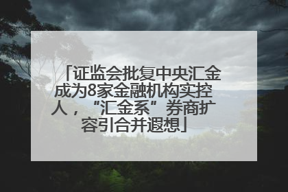证监会批复中央汇金成为8家金融机构实控人，“汇金系”券商扩容引合并遐想