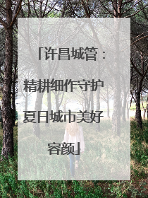 许昌城管：精耕细作守护夏日城市美好容颜