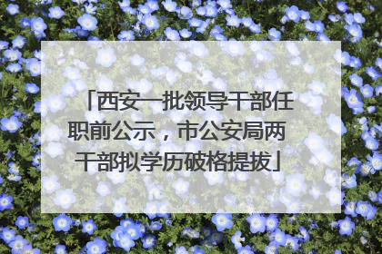 西安一批领导干部任职前公示，市公安局两干部拟学历破格提拔