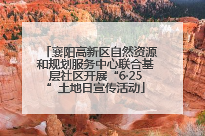 襄阳高新区自然资源和规划服务中心联合基层社区开展“6·25”土地日宣传活动