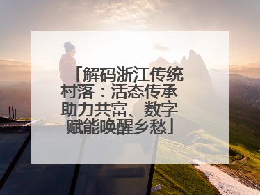 解码浙江传统村落：活态传承助力共富、数字赋能唤醒乡愁