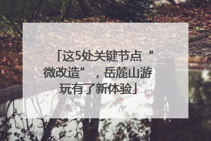 这5处关键节点“微改造”，岳麓山游玩有了新体验
