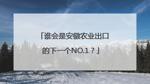 谁会是安徽农业出口的下一个NO.1？