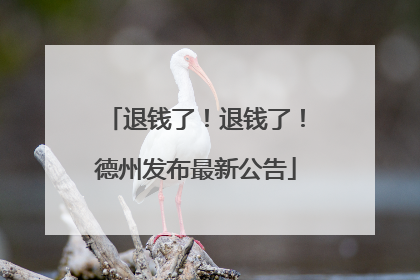 退钱了！退钱了！德州发布最新公告