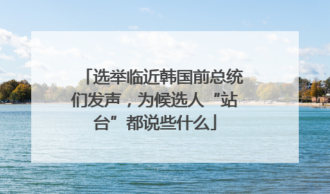 选举临近韩国前总统们发声，为候选人“站台”都说些什么
