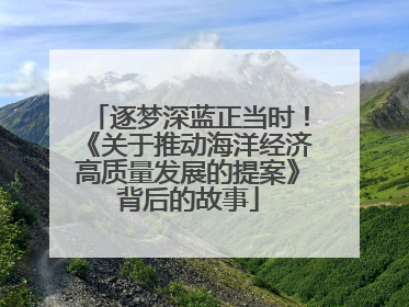 逐梦深蓝正当时！《关于推动海洋经济高质量发展的提案》背后的故事