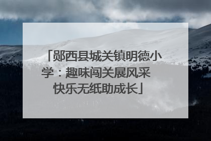 郧西县城关镇明德小学：趣味闯关展风采 快乐无纸助成长