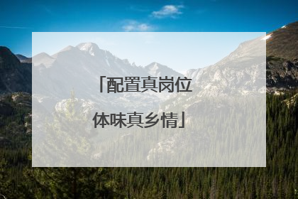 配置真岗位 体味真乡情