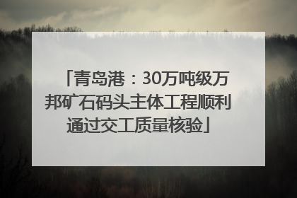 青岛港：30万吨级万邦矿石码头主体工程顺利通过交工质量核验
