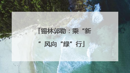 锡林郭勒：乘“新”风向“绿”行
