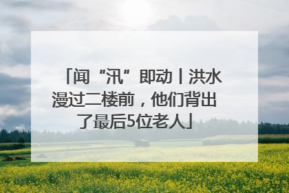 闻“汛”即动丨洪水漫过二楼前，他们背出了最后5位老人