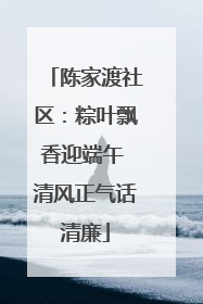 陈家渡社区：粽叶飘香迎端午 清风正气话清廉