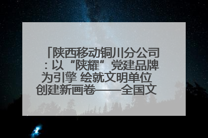 陕西移动铜川分公司：以“陕耀”党建品牌为引擎 绘就文明单位创建新画卷——全国文明单位创建纪实