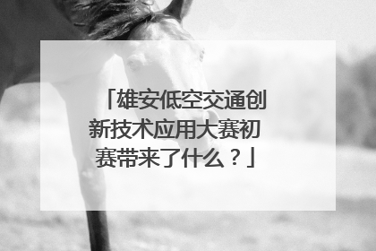 雄安低空交通创新技术应用大赛初赛带来了什么？