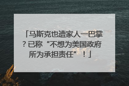 马斯克也遭家人一巴掌？已称“不想为美国政府所为承担责任”！