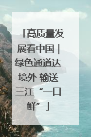 高质量发展看中国｜绿色通道达境外 输送三江“一口鲜”