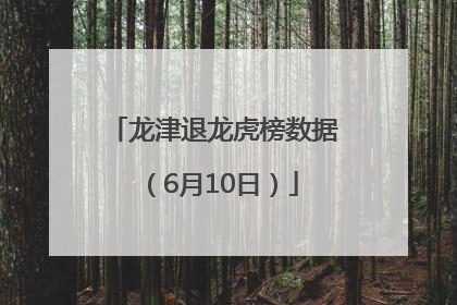 龙津退龙虎榜数据（6月10日）