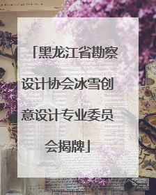 黑龙江省勘察设计协会冰雪创意设计专业委员会揭牌
