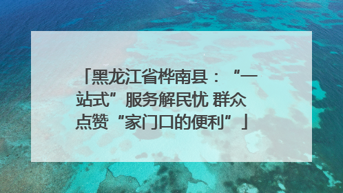 黑龙江省桦南县：“一站式”服务解民忧 群众点赞“家门口的便利”