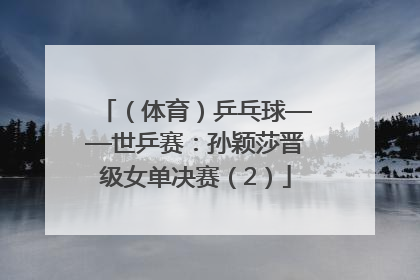 （体育）乒乓球——世乒赛：孙颖莎晋级女单决赛（2）