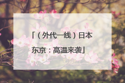 （外代一线）日本东京：高温来袭