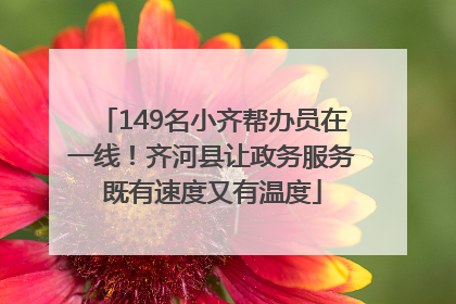 149名小齐帮办员在一线！齐河县让政务服务既有速度又有温度