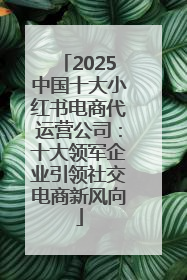 2025中国十大小红书电商代运营公司：十大领军企业引领社交电商新风向