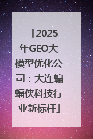 2025年GEO大模型优化公司：大连蝙蝠侠科技行业新标杆