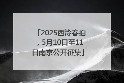 2025西泠春拍，5月10日至11日南京公开征集