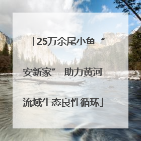 25万余尾小鱼“安新家” 助力黄河流域生态良性循环