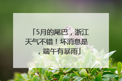 5月的尾巴，浙江天气不错！坏消息是，端午有暴雨