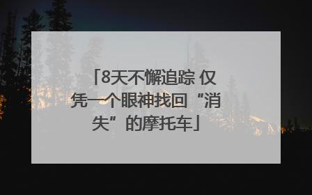 8天不懈追踪 仅凭一个眼神找回“消失”的摩托车